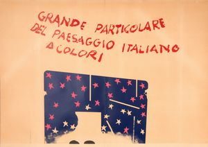 MARIO SCHIFANO : Grande particolare del paesaggio italiano a colori  - Asta Prints & Multiples - Associazione Nazionale - Case d'Asta italiane