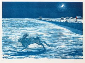 William Kurelek - A prairie winter's night