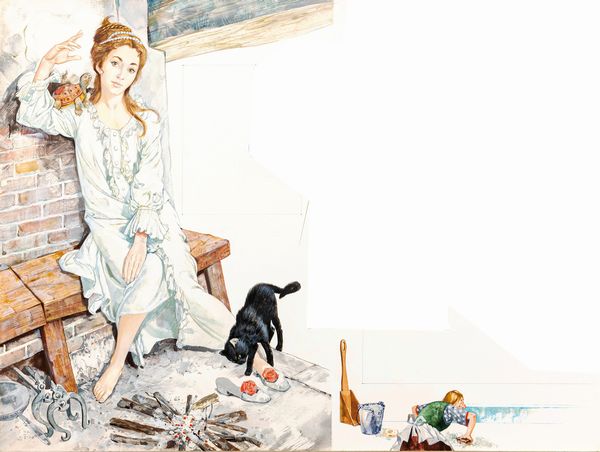 Sergio (Romano Rizzato) : C'era una volta Cenerentola  - Asta Fairy Tales / Illustrazioni Originali - Associazione Nazionale - Case d'Asta italiane