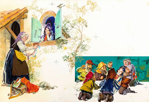 Pikka (Piero Cattaneo) : Biancaneve  - Asta Fairy Tales / Illustrazioni Originali - Associazione Nazionale - Case d'Asta italiane