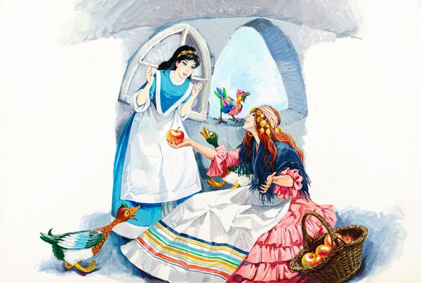 Libico Maraja : Biancaneve e i sette nani  - Asta Fairy Tales / Illustrazioni Originali - Associazione Nazionale - Case d'Asta italiane