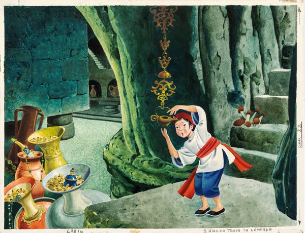 Tony Wolf (Antonio Lupatelli) : La lampada di Aladino  - Asta Fairy Tales / Illustrazioni Originali - Associazione Nazionale - Case d'Asta italiane