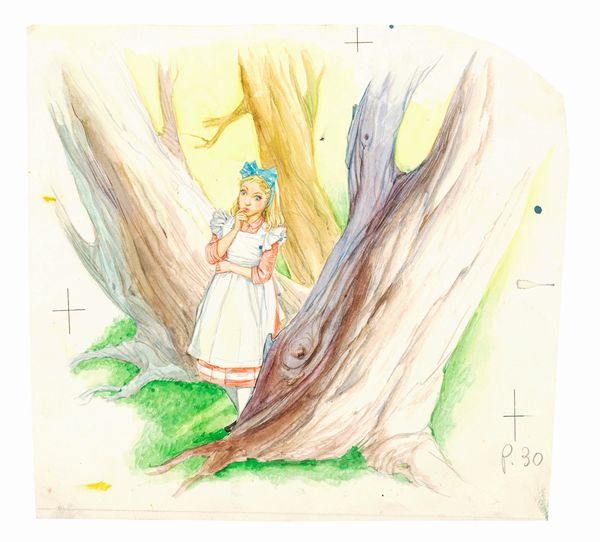 Libico Maraja : Alice attraverso lo specchio  - Asta Fairy Tales / Illustrazioni Originali - Associazione Nazionale - Case d'Asta italiane