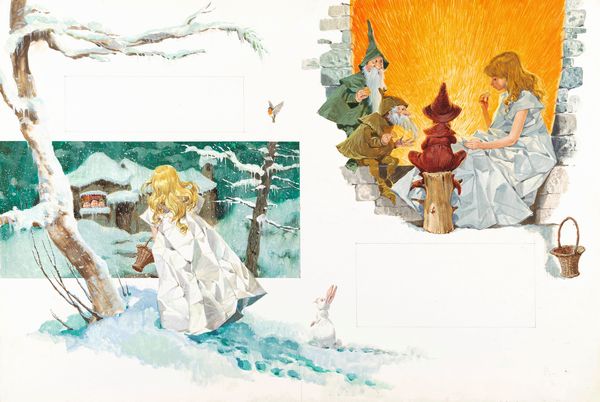 Libico Maraja : I tre nanetti del bosco  - Asta Fairy Tales / Illustrazioni Originali - Associazione Nazionale - Case d'Asta italiane