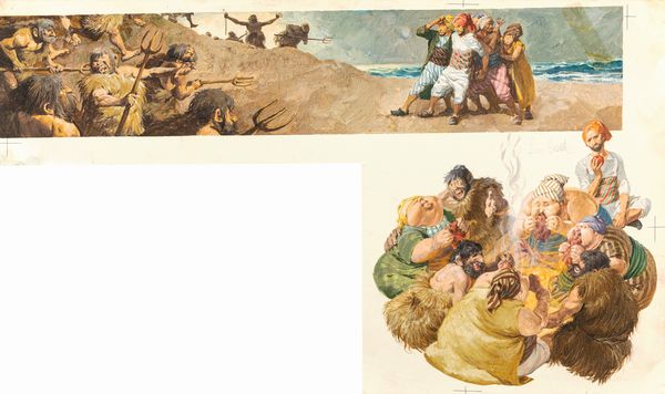 Libico Maraja : Sinbad il marinaio  - Asta Fairy Tales / Illustrazioni Originali - Associazione Nazionale - Case d'Asta italiane