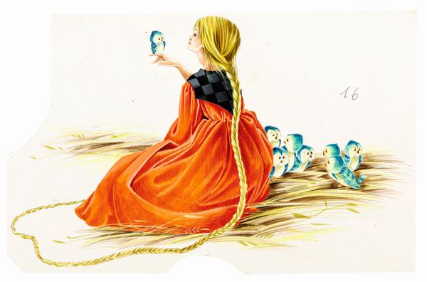 Pinardi : Raperonzolo  - Asta Fairy Tales / Illustrazioni Originali - Associazione Nazionale - Case d'Asta italiane