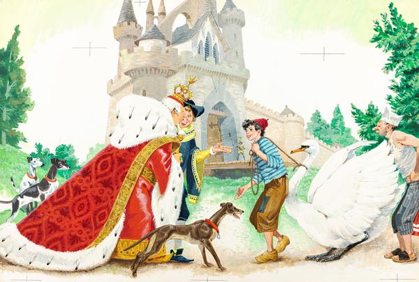 Libico Maraja : Cigno, appiccica!  - Asta Fairy Tales / Illustrazioni Originali - Associazione Nazionale - Case d'Asta italiane