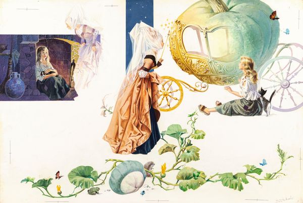 Michele (Angelo Bioletto) : Cenerentola  - Asta Fairy Tales / Illustrazioni Originali - Associazione Nazionale - Case d'Asta italiane