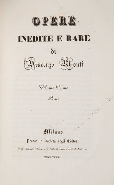 Nove opere dell'800 stampate in Italia  - Asta Libri Antichi e Stampe - Associazione Nazionale - Case d'Asta italiane