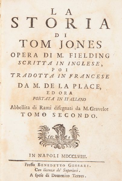 Henry Fielding - La Storia di Tom Jones (Illustrato del '700) Solo Tomo secondo  - Asta Libri Antichi e Stampe - Associazione Nazionale - Case d'Asta italiane