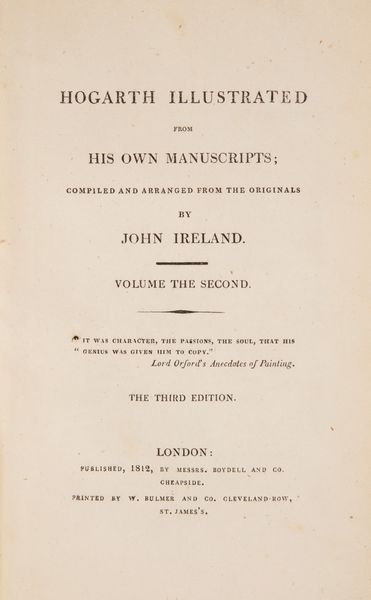 Hogarth Illustrated from his own manuscripts. Compiled and arranged from the originals by John Ireland (ILLUSTRATO DELL'800)  - Asta Libri Antichi e Stampe - Associazione Nazionale - Case d'Asta italiane