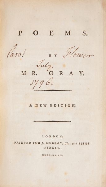 Poems by Mr. Gray. A new edition. (ILLUSTRATO DEL '700)  - Asta Libri Antichi e Stampe - Associazione Nazionale - Case d'Asta italiane