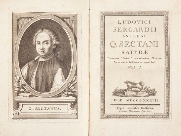 Quinto Settano (Lodovico Sergardi) - Ludovici Sergardii antehac Q. Sectani Satyrae. Argumentis, Scholiis, Enarrationibus illustratae. Volume I e Volume II  - Asta Libri Antichi e Stampe - Associazione Nazionale - Case d'Asta italiane