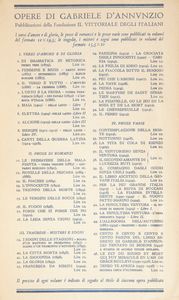 Gabriele D'Annunzio - Opere 25 Volumi  - Asta Libri Antichi e Stampe - Associazione Nazionale - Case d'Asta italiane