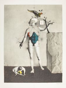 Paul Wunderlich - Selbst mit Adler