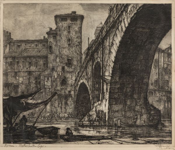 Francesco Mennyey : Roma, Ponte dei Quattro Capi  - Asta Arte Figurativa tra XIX e XX Secolo - Associazione Nazionale - Case d'Asta italiane