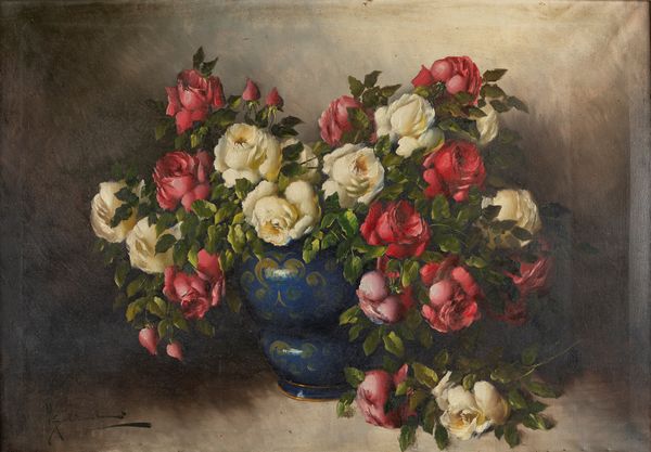 Mario Salimbeni : Vaso di rose  - Asta Arte Figurativa tra XIX e XX Secolo - Associazione Nazionale - Case d'Asta italiane