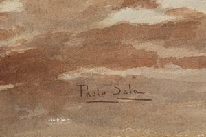PAOLO SALA : In riva al mare  - Asta Arte Figurativa tra XIX e XX Secolo - Associazione Nazionale - Case d'Asta italiane