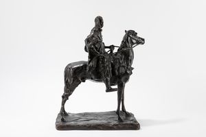 Paolo Troubetzkoy : Beduino a cavallo  - Asta Arte Figurativa tra XIX e XX Secolo - Associazione Nazionale - Case d'Asta italiane