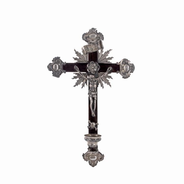 Crocifisso in argento e legno  - Asta Argenti e l'Arte della Tavola - Associazione Nazionale - Case d'Asta italiane