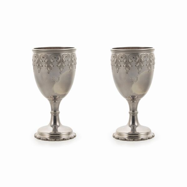 Tiffany & Co., coppia di bicchieri a calice in argento  - Asta Argenti e l'Arte della Tavola - Associazione Nazionale - Case d'Asta italiane