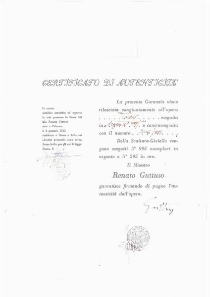 RENATO GUTTUSO "TORO" COPPIA DI COLLANE  - Asta Gioielli  - Associazione Nazionale - Case d'Asta italiane