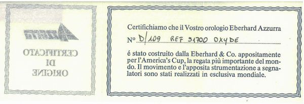 EBERHARD AZZURRA PVD REF. 31700 CRONOGRAFO AUTOMATICO  - Asta Orologi - Associazione Nazionale - Case d'Asta italiane