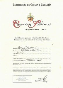 CUERVO Y SOBRINOS HABANA "PROMINENTE" REF. A1112 N. 26XX  - Asta Orologi - Associazione Nazionale - Case d'Asta italiane