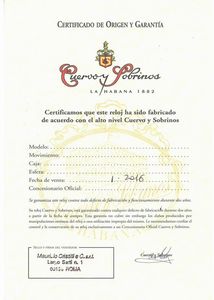 CUERVO Y SOBRINOS HABANA "PROMINENTE" REF. A1011/2 N. 156XX  - Asta Orologi - Associazione Nazionale - Case d'Asta italiane