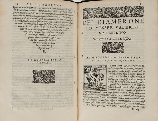 Valerio Marcellino : Il Diamerone...Ove con vive ragioni si mostra, la morte non esser quel male, che 'l senso si persuade.  - Asta Libri, Autografi e Stampe - Associazione Nazionale - Case d'Asta italiane