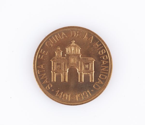 Medaglia in metallo V Centenario Santa F 1491-1991 Coniata per la X Esposizione Granada 1982-1992 Regno di Spagna  - Asta Numismatica - Associazione Nazionale - Case d'Asta italiane