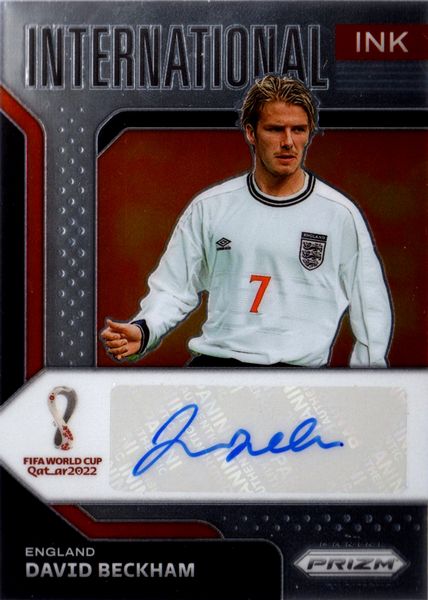 David  Beckham : Inghilterra - Panini Prizm World Cup International Ink  - Asta Pop Culture / Memorabilia e Card - Associazione Nazionale - Case d'Asta italiane