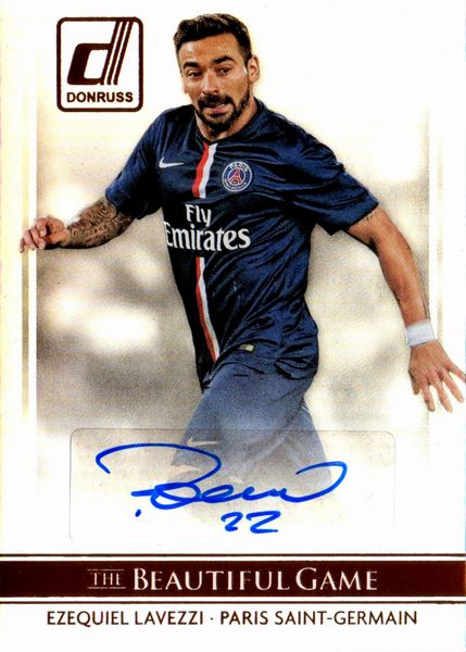 Ezequiel  Lavezzi : PSG - Panini Donruss The Beautiful Game  - Asta Pop Culture / Memorabilia e Card - Associazione Nazionale - Case d'Asta italiane