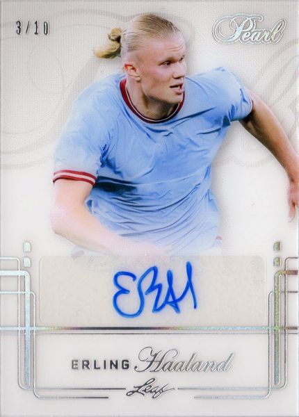 Erling  Haaland : Manchester City - Leaf Pearl Base Auto Silver Spectrum 3/10  - Asta Pop Culture / Memorabilia e Card - Associazione Nazionale - Case d'Asta italiane