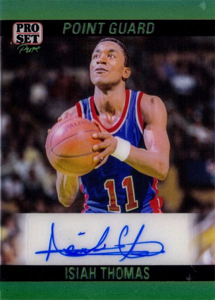 Isiah  Thomas : Leaf Pro Set Pure Base Auto 1990 Green Spectrum  - Asta Pop Culture / Memorabilia e Card - Associazione Nazionale - Case d'Asta italiane