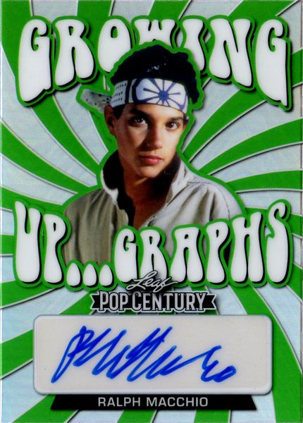 Ralph  Macchio : Leaf Pop Century Metal Growing Up Graphs Green 3/5  - Asta Pop Culture / Memorabilia e Card - Associazione Nazionale - Case d'Asta italiane