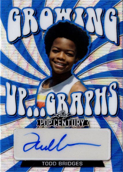 Todd  Bridges : Leaf Metal Pop Century Blue Wave Growing Auto 21/25  - Asta Pop Culture / Memorabilia e Card - Associazione Nazionale - Case d'Asta italiane