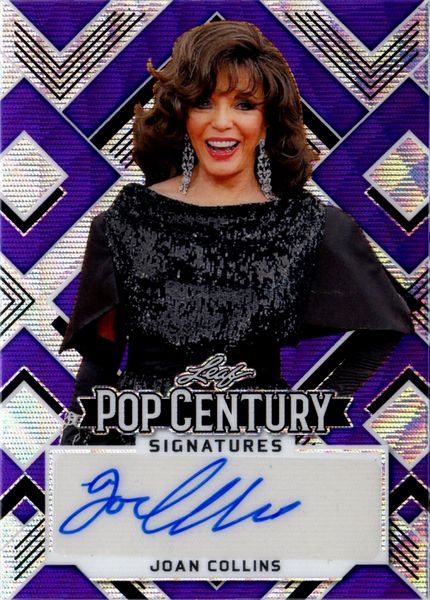 Joan  Collins : Leaf Metal Pop Century Purple Refractor 4/15  - Asta Pop Culture / Memorabilia e Card - Associazione Nazionale - Case d'Asta italiane