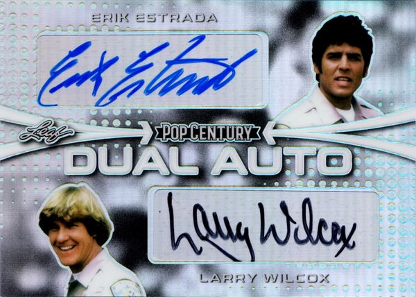 Erik Estrada e Larry Wilcox : Leaf Pop Century Dual Auto  - Asta Pop Culture / Memorabilia e Card - Associazione Nazionale - Case d'Asta italiane