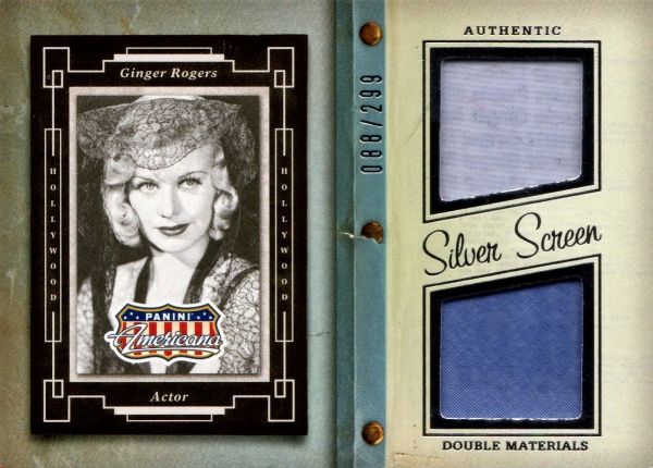 Ginger  Rogers : Panini Americana Silver Screen Materials Double 88/299  - Asta Pop Culture / Memorabilia e Card - Associazione Nazionale - Case d'Asta italiane