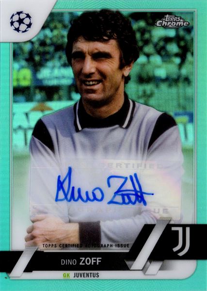 Dino  Zoff : Juventus - Aqua Topps Chrome UCL 189/199  - Asta Pop Culture / Memorabilia e Card - Associazione Nazionale - Case d'Asta italiane