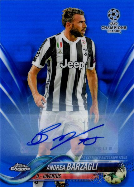 Andrea  Barzagli : Juventus - Topps Chrome Champions League Blue Refractor 26/150  - Asta Pop Culture / Memorabilia e Card - Associazione Nazionale - Case d'Asta italiane