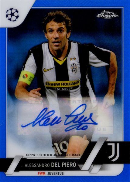 Alessandro  Del Piero : Juventus - Topps Chrome UEFA Ale True Blue Refractor 101/150  - Asta Pop Culture / Memorabilia e Card - Associazione Nazionale - Case d'Asta italiane