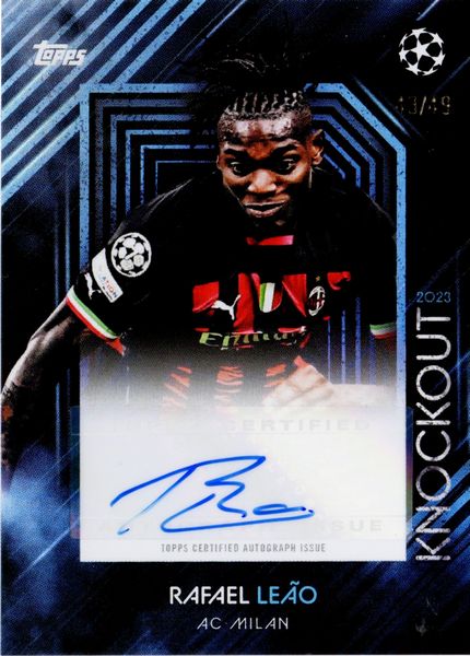 Rafael  Leao : Milan - Topps UEFA Knockout Base Blue Parallel 43/49  - Asta Pop Culture / Memorabilia e Card - Associazione Nazionale - Case d'Asta italiane