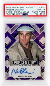 Robert  De Niro : Metal Pop Century Robert Autograph Purple Wave 3/15 PSA  - Asta Pop Culture / Memorabilia e Card - Associazione Nazionale - Case d'Asta italiane