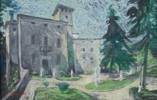 Luigi Gerolamo Leggero : Villa di campagna  - Asta Antiquariato e dipinti - Associazione Nazionale - Case d'Asta italiane