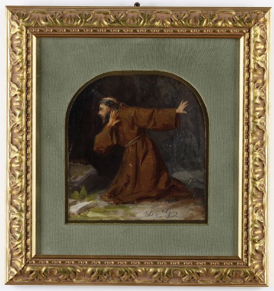 Siglato LG (Luigi Gainotti ?) San Francesco  - Asta Antiquariato e dipinti - Associazione Nazionale - Case d'Asta italiane