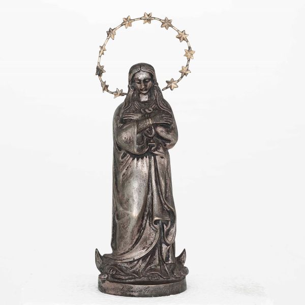 Immacolata in metallo fuso e argentato. XVIII secolo  - Asta Antiquariato e dipinti - Associazione Nazionale - Case d'Asta italiane