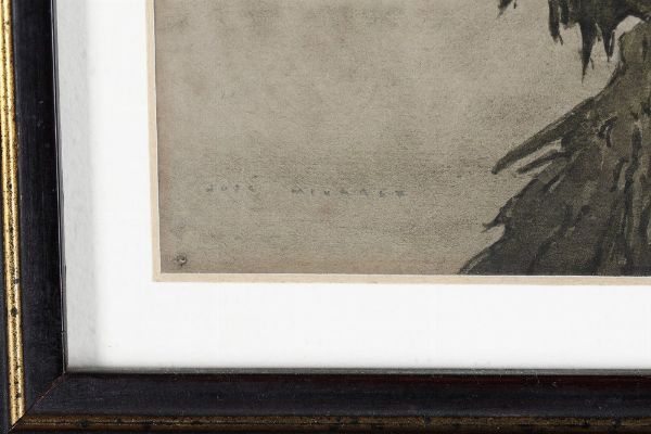 Cima di albero, tude de cdre Jos Mingret, acquerello su carta  - Asta Antiquariato e dipinti - Associazione Nazionale - Case d'Asta italiane
