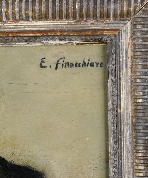 Enzo Finocchiaro : La preghiera del vecchio  - Asta Antiquariato e dipinti - Associazione Nazionale - Case d'Asta italiane